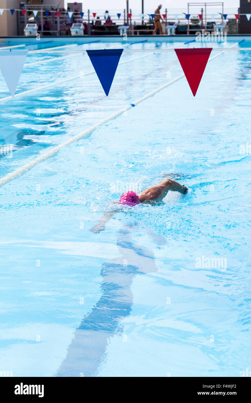 Swimming in a pool Stock Photo - Alamy