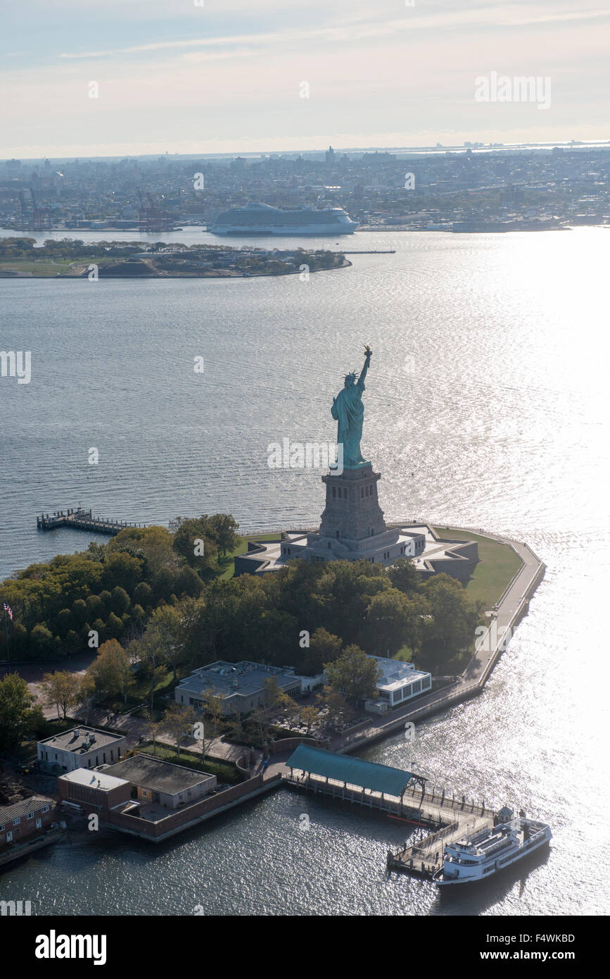 Aerial view of the Statue of Liberty, New York City USA Stock Photo - Alamy