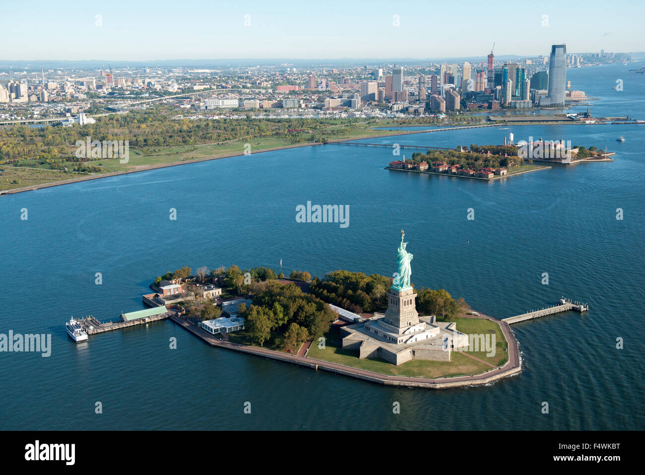 Aerial view of the Statue of Liberty, New York City USA Stock Photo - Alamy