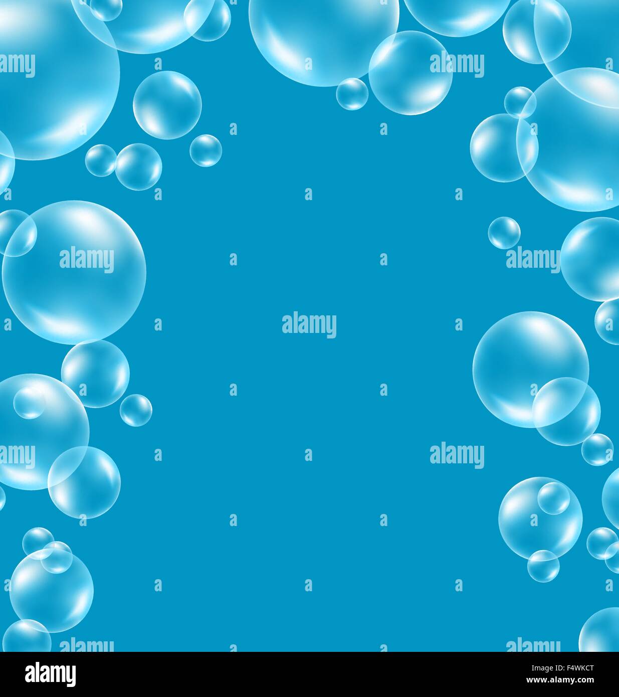 Transparent soap bubbles like frame on blue Stock Vector Image & Art ...