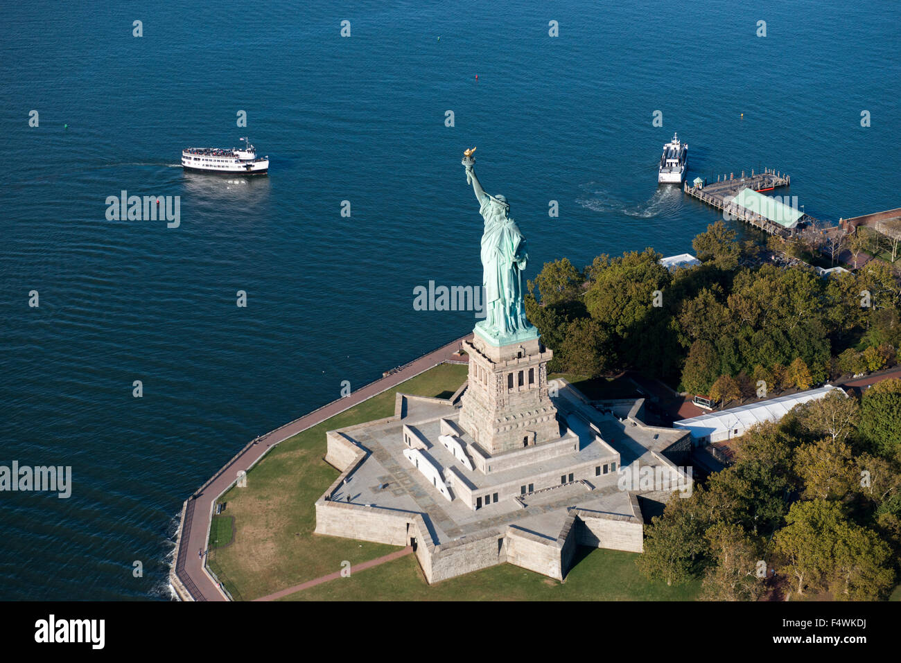 Aerial view of the Statue of Liberty, New York City USA Stock Photo Alamy