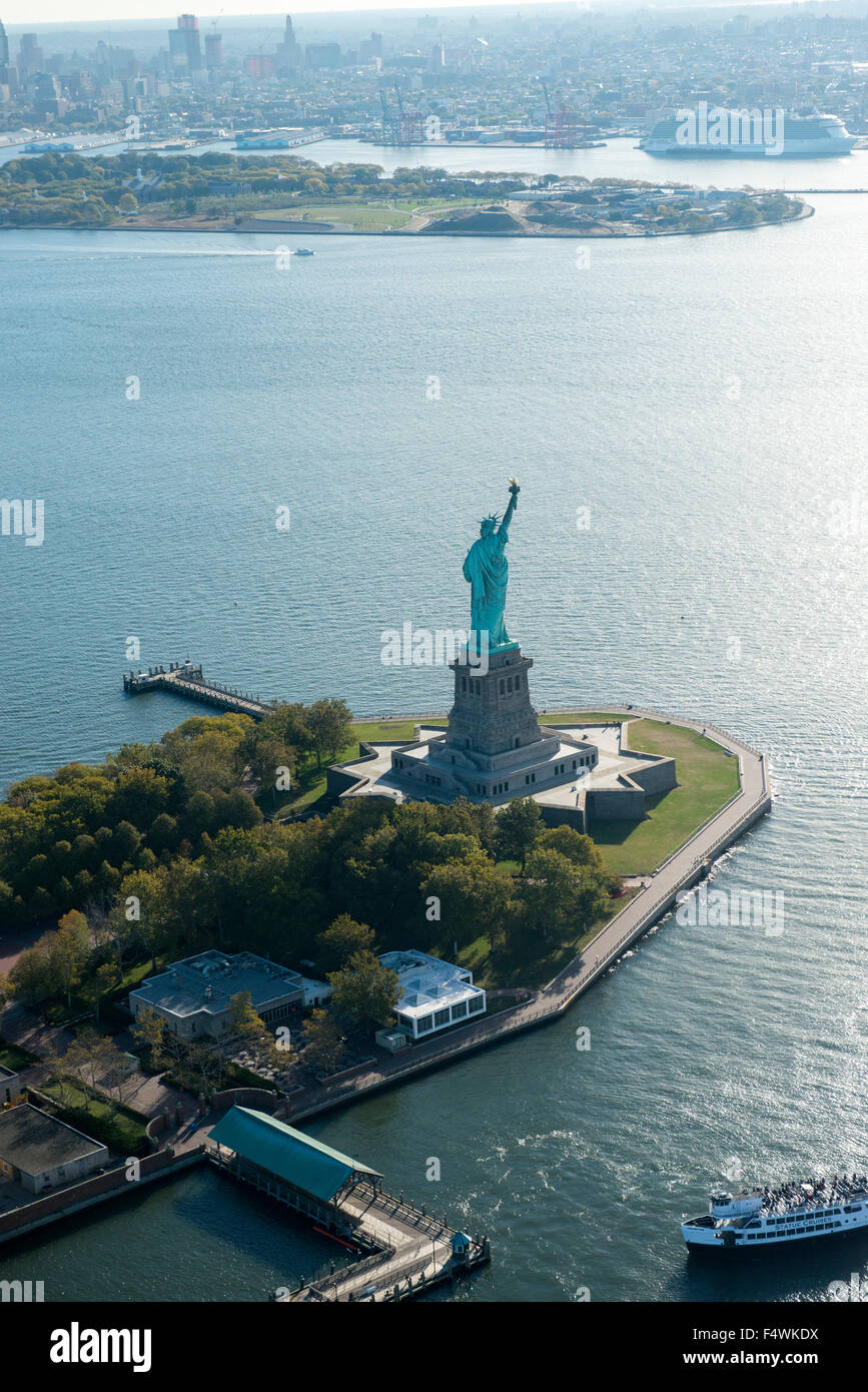 Aerial view of the Statue of Liberty, New York City USA Stock Photo - Alamy