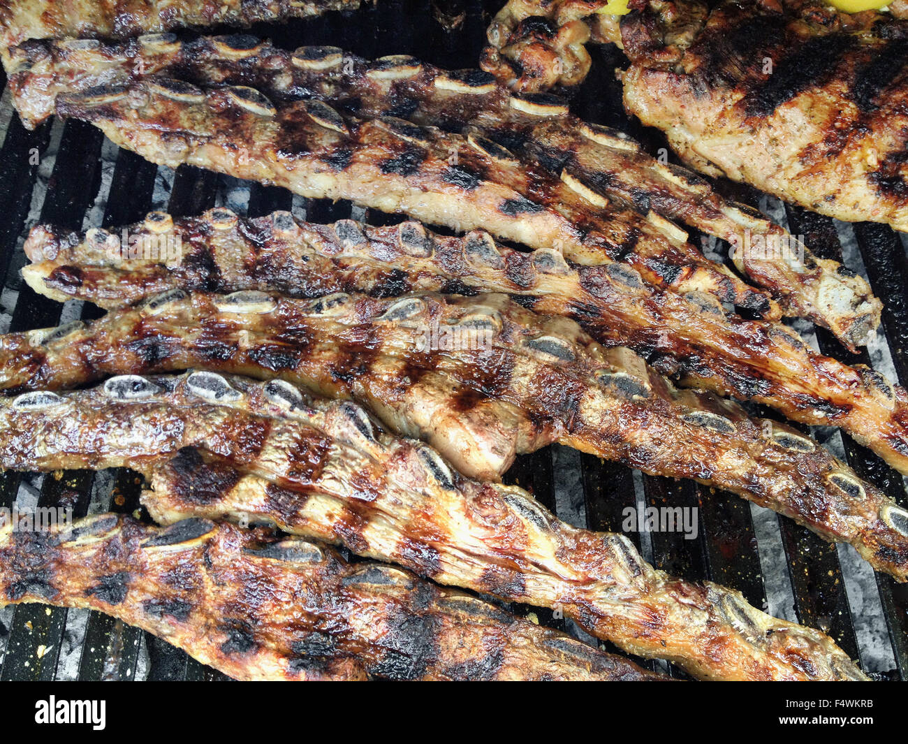 Authentic Argentina Argentinian home made asado parrilla barbecue Stock Photo