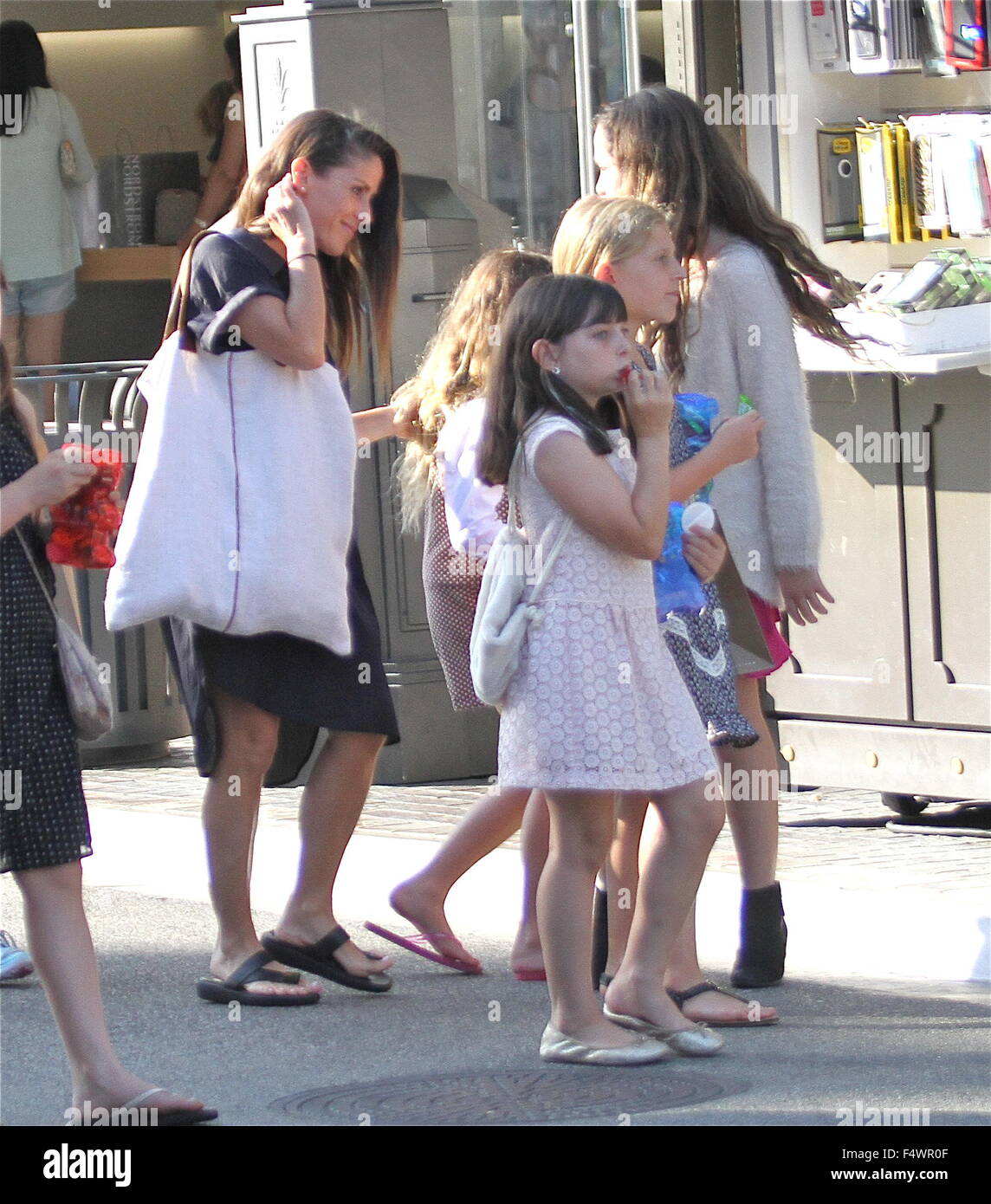 Soleil Moon Frye takes her daughters shopping at The Grove in Hollywood