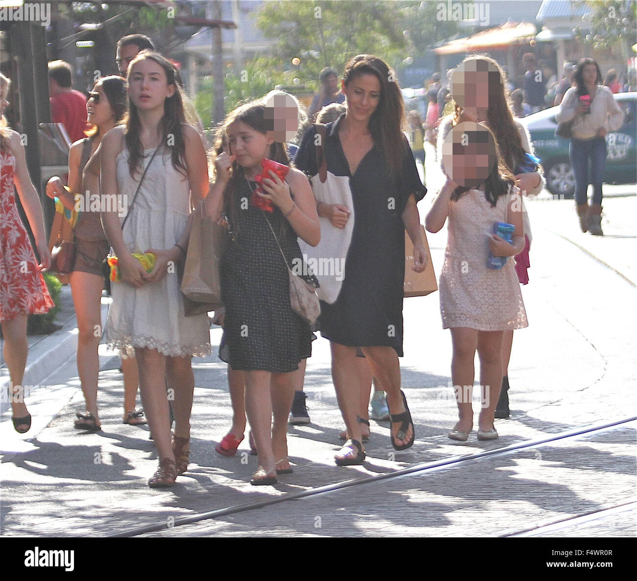 Soleil Moon Frye takes her daughters shopping at The Grove in Hollywood