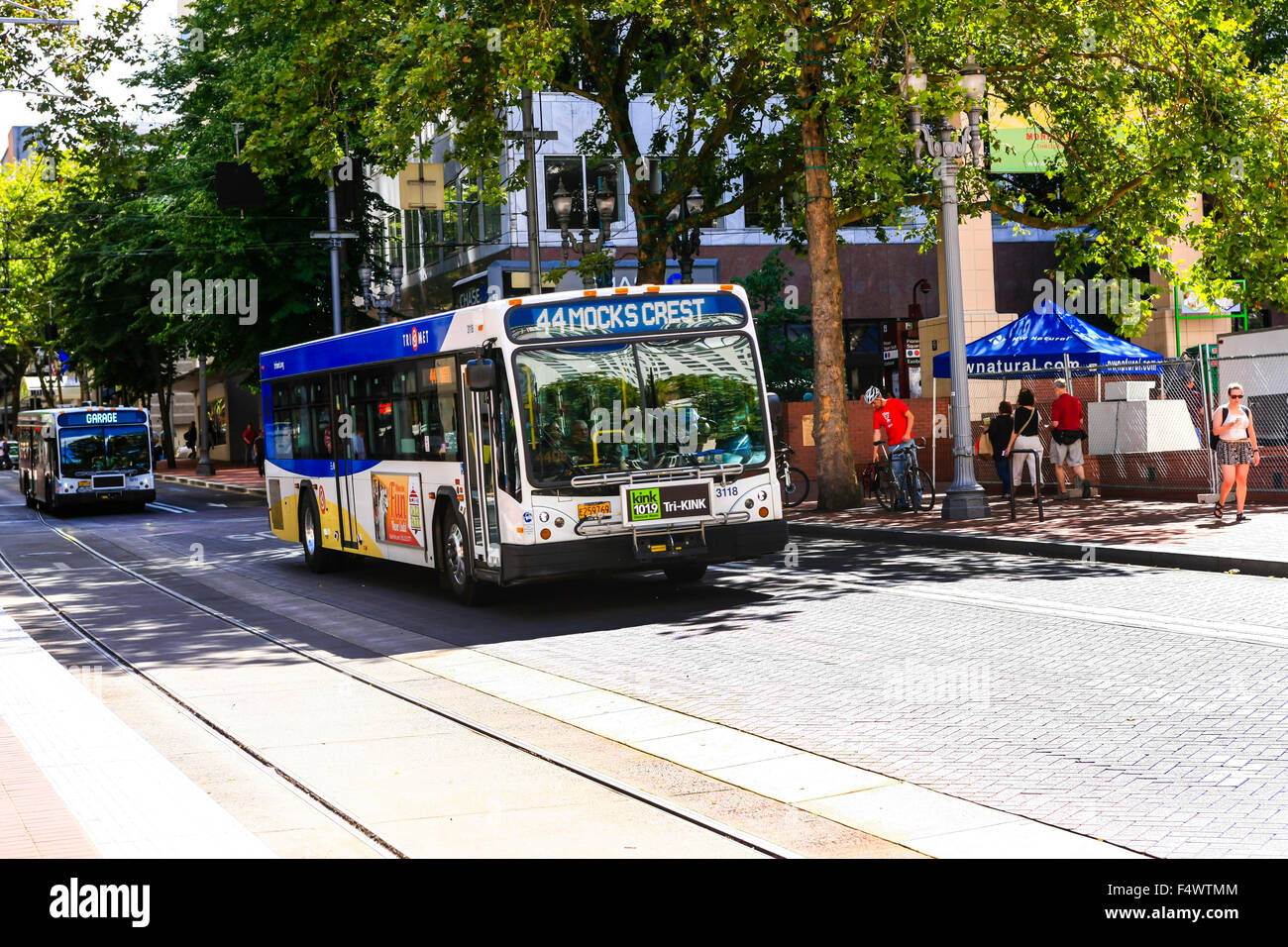 TriMet Bus in downtown Portland City, Oregon Stock Photo Alamy