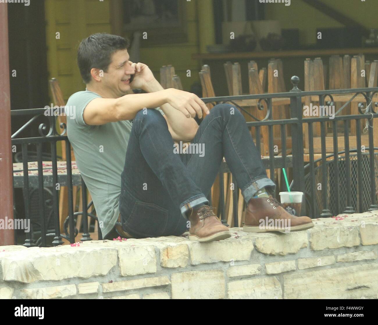 Ken Marino stops for coffee at Starbucks in Hollywood Featuring: Ken