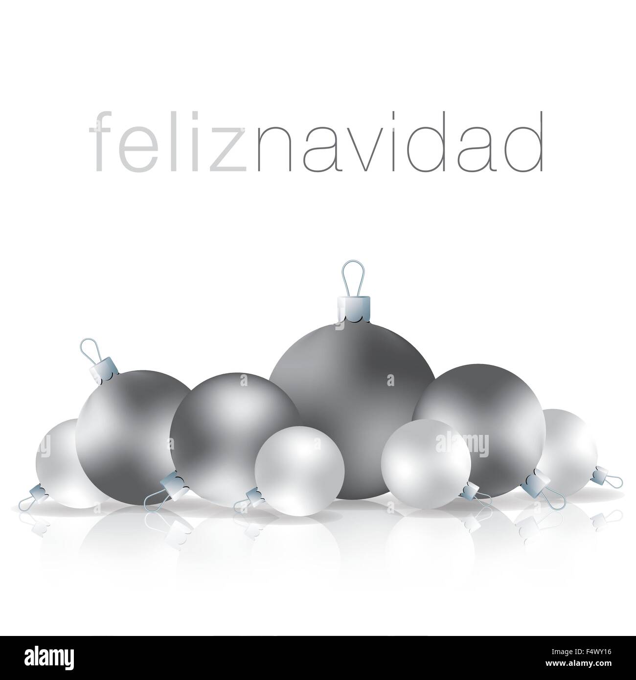 Spanish Merry Christmas bauble card in vector format. Stock Vector