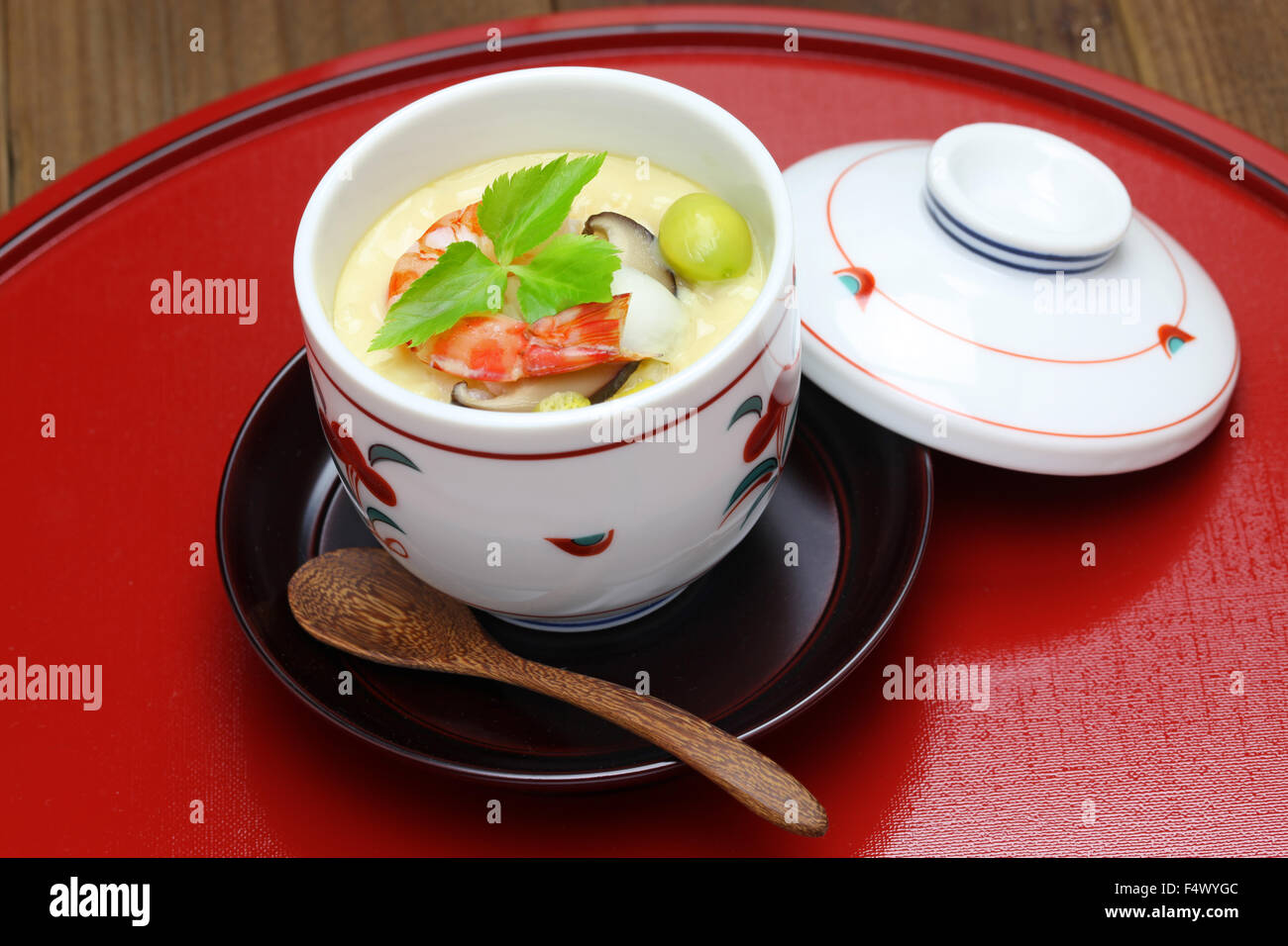 chawanmushi, steamed egg custard, japanese food Stock Photo