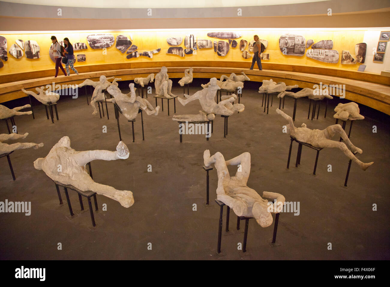 Pompeii, Naples, Italy: plaster casts recreate the body shapes of the victims where they were buried by ash from Vesuvius, AD 79 Stock Photo