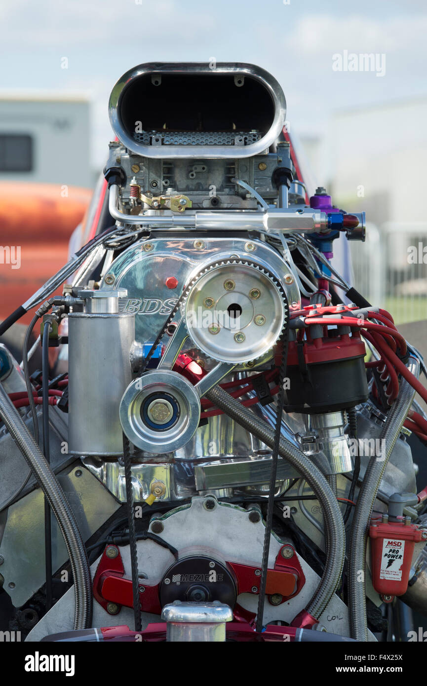 Drag Car Engine Stock Photo