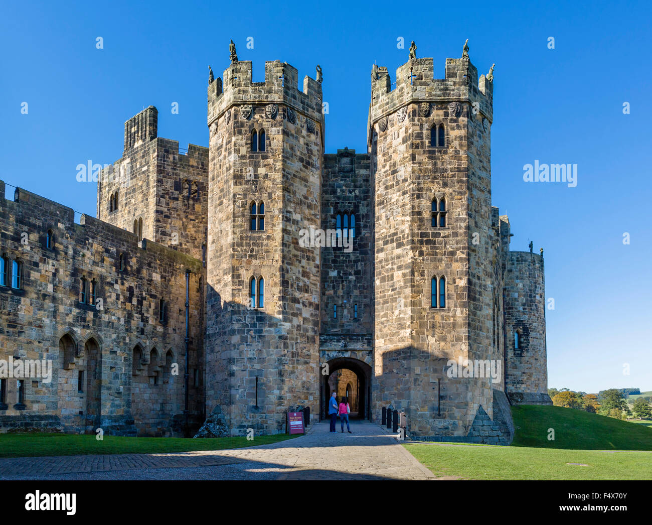 Alnwick Castle. Entrance to the State Rooms from the Inner Bailey, Alnwick,Northumberland, UK Stock Photo