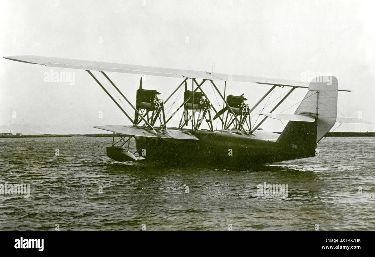 Three-engine seaplane Cant 22, Italy Stock Photo