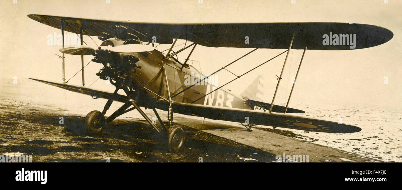Air biplane trainer Breda Ba.25, Italy Stock Photo