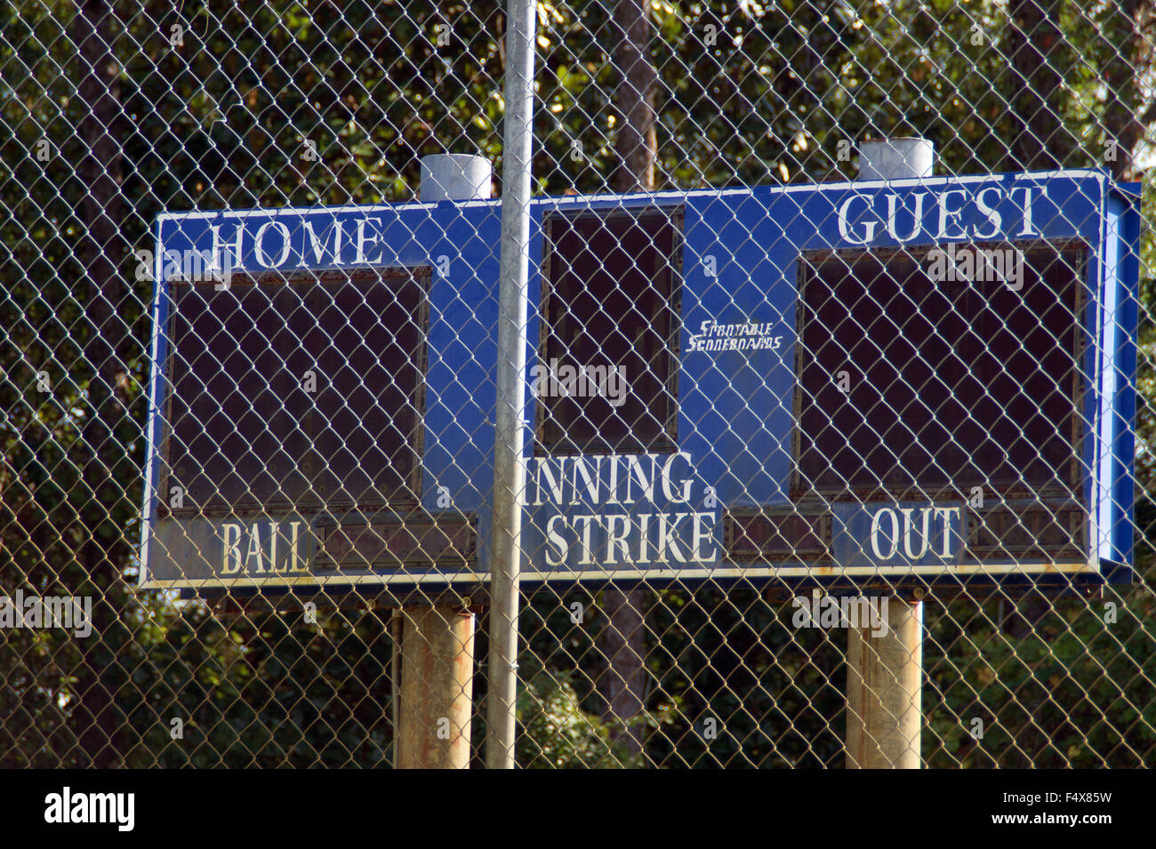 A baseball scoreboard Stock Photo