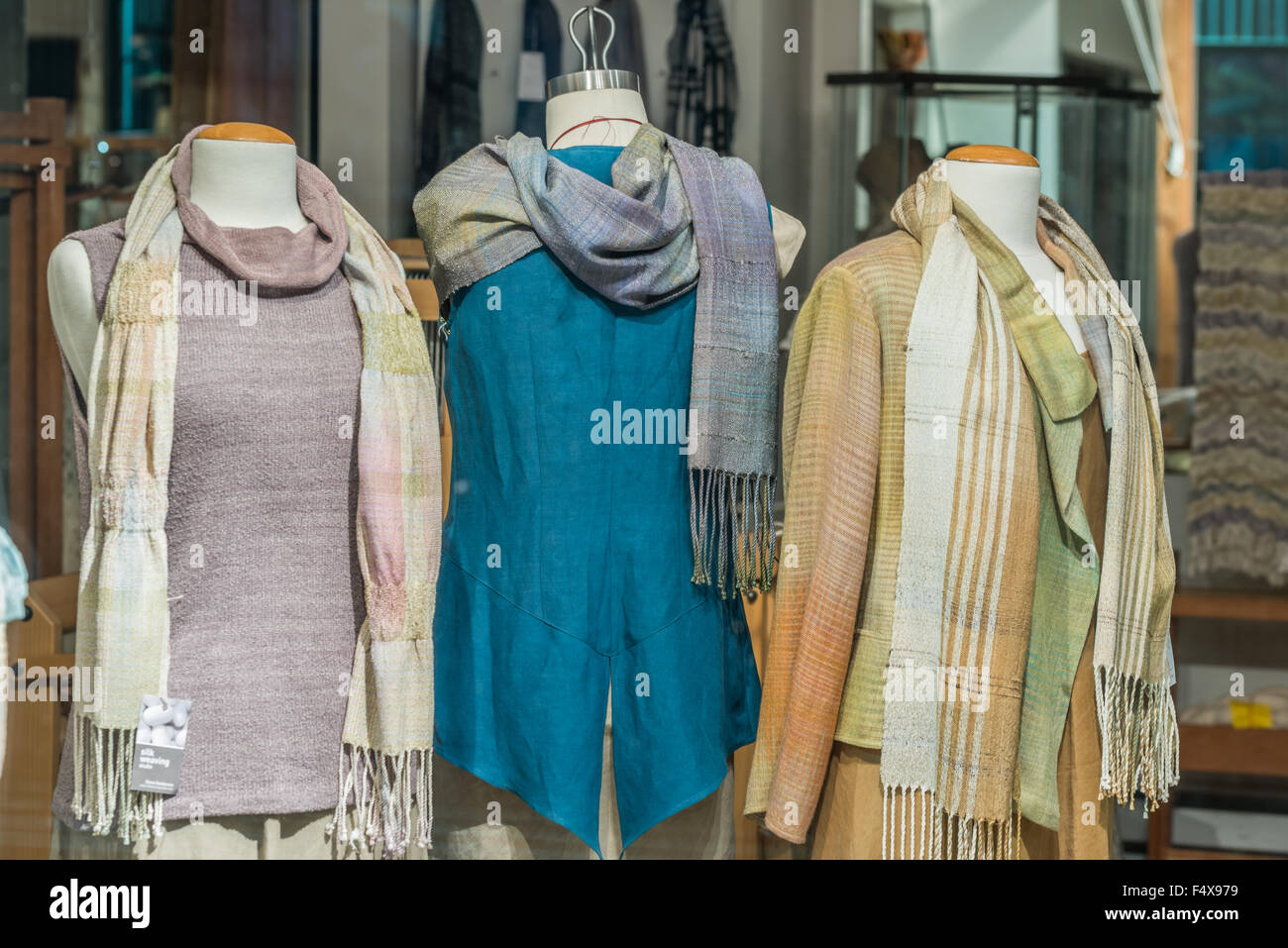 Looking for something beautiful for autumn in Vancouver? Check by Silk Weaving Studio on Granville Island. Stock Photo