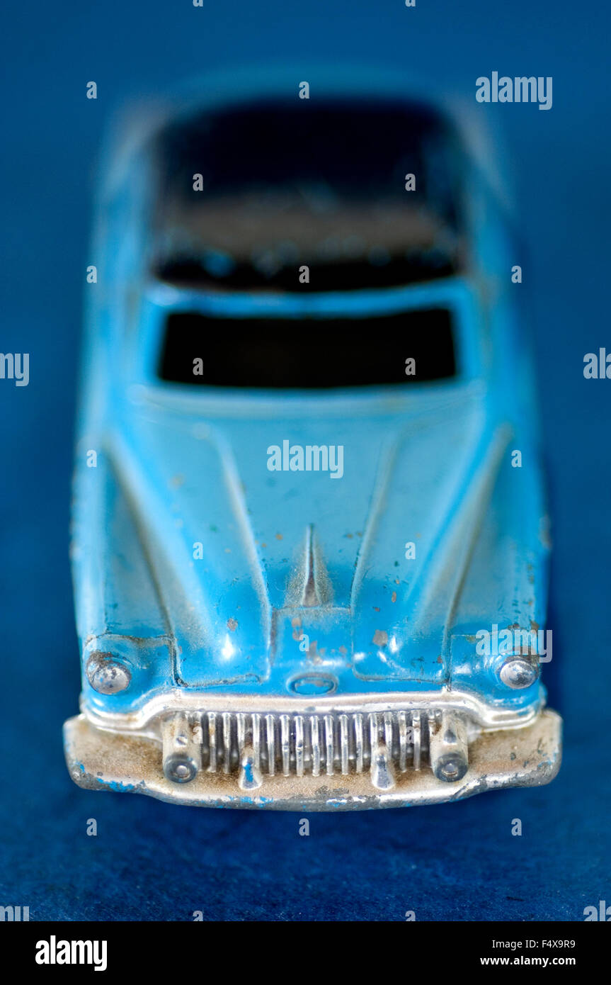 dinky studebaker from France, 1950's, blue with black roof. Stock Photo