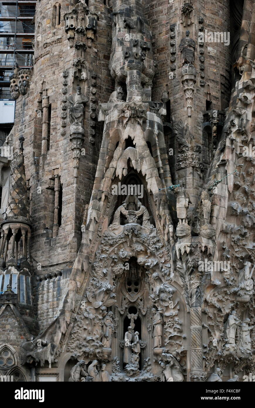 Barcelona Spain Amazing Exterior Details Of Sagrada Familia
