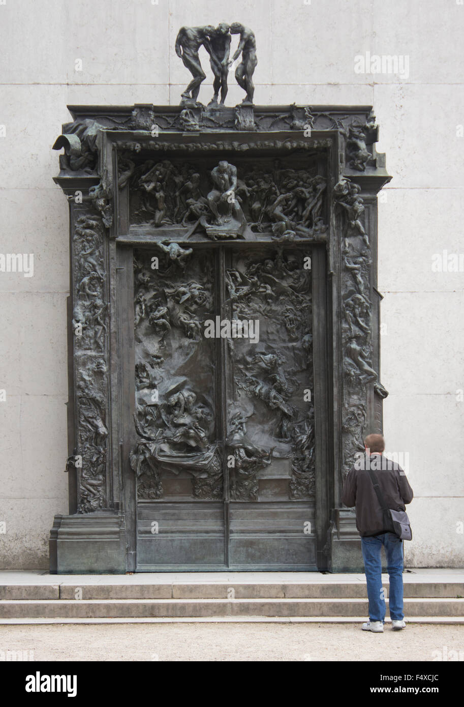 'The Gates of Hell' by Rodin, installed in the gardens at the Rodin Museum in Paris, France. Stock Photo