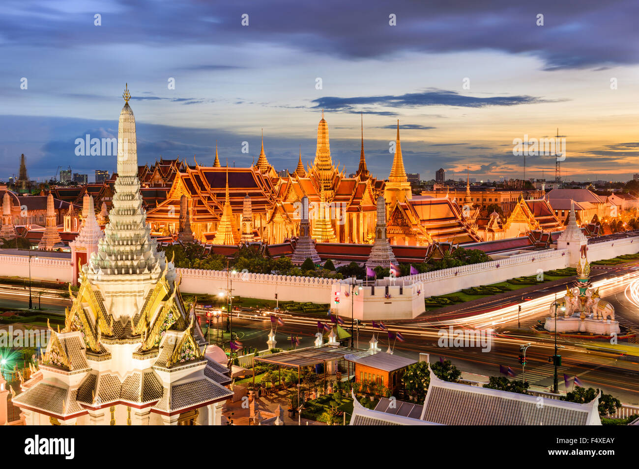 Bangkok, Thailand at the Temple of the Emerald Buddha and Grand Palace. Stock Photo