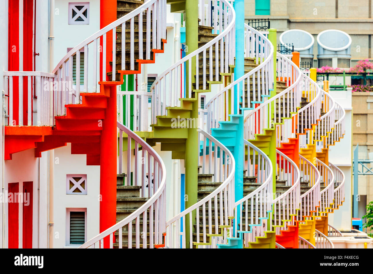 Bugis Village, Singapore spire staircases Stock Photo - Alamy