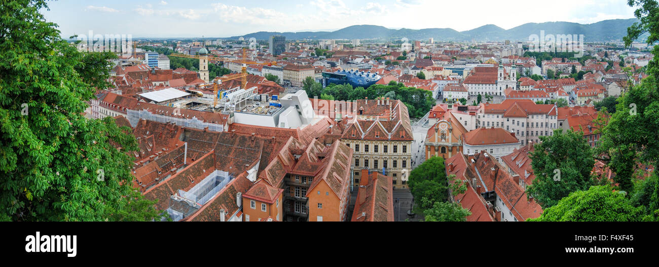 Aerial view of Graz in the sunset, Austria Stock Photo - Alamy