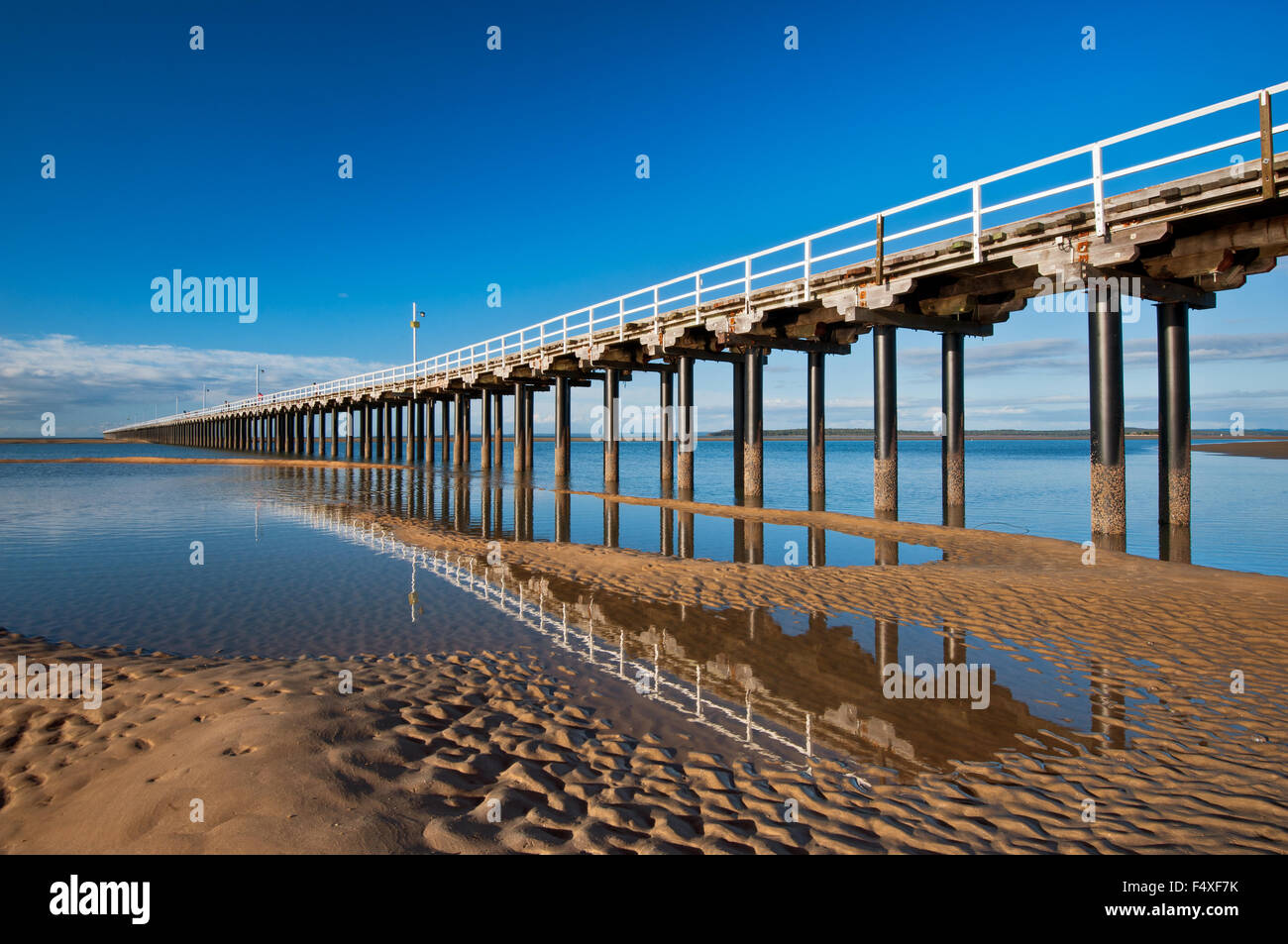 Impressive Urangan Pier in Hervey Bay. Stock Photo