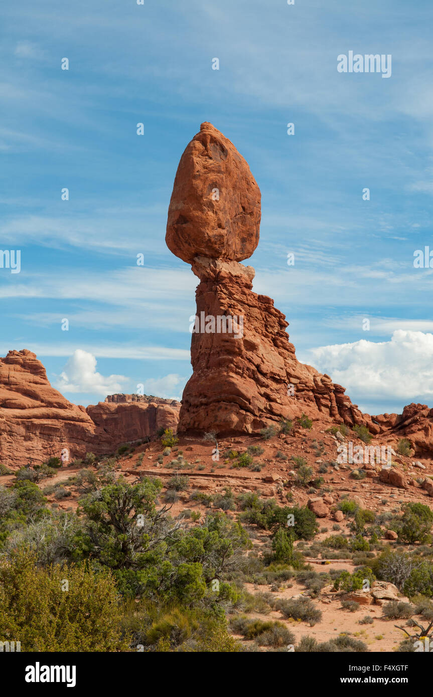 Balanced Rock, Arches NP, Utah, USA Stock Photo