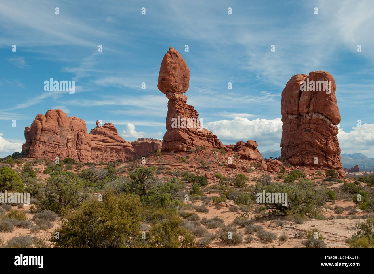 Balanced Rock, Arches NP, Utah, USA Stock Photo