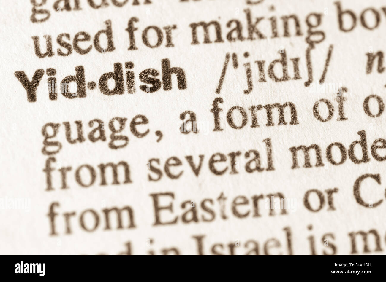 Definition of word Yiddish in dictionary Stock Photo Alamy