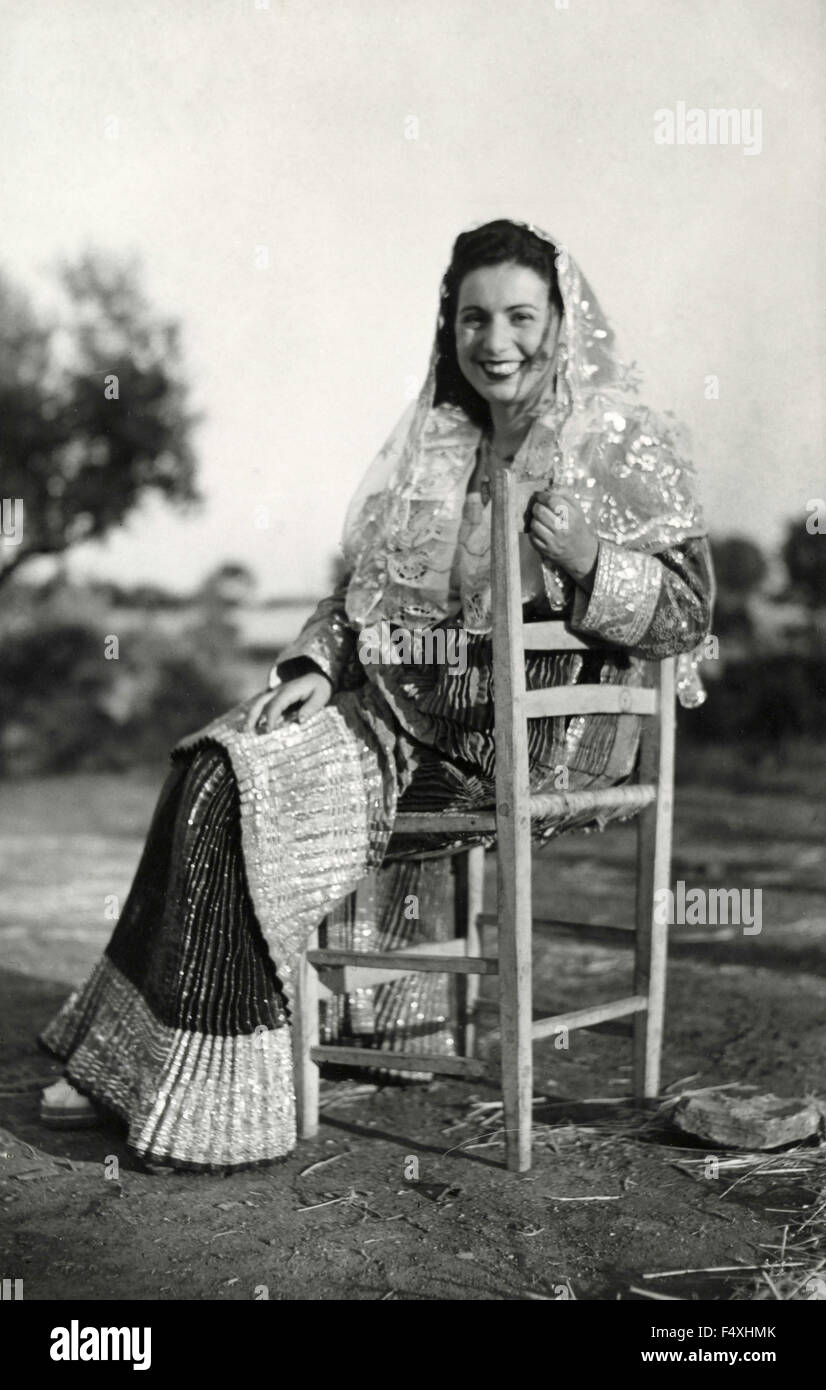 Costume Traditional Albanian in Spezzano Albanese, Calabria, Italy Stock Photo