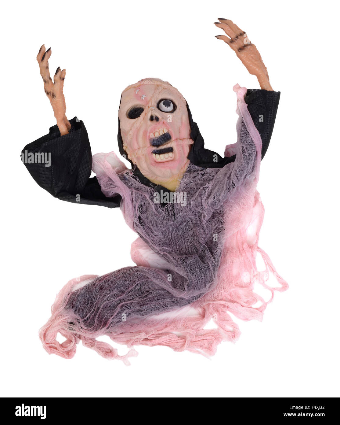 Screaming ghost in halloween on white background. Stock Photo