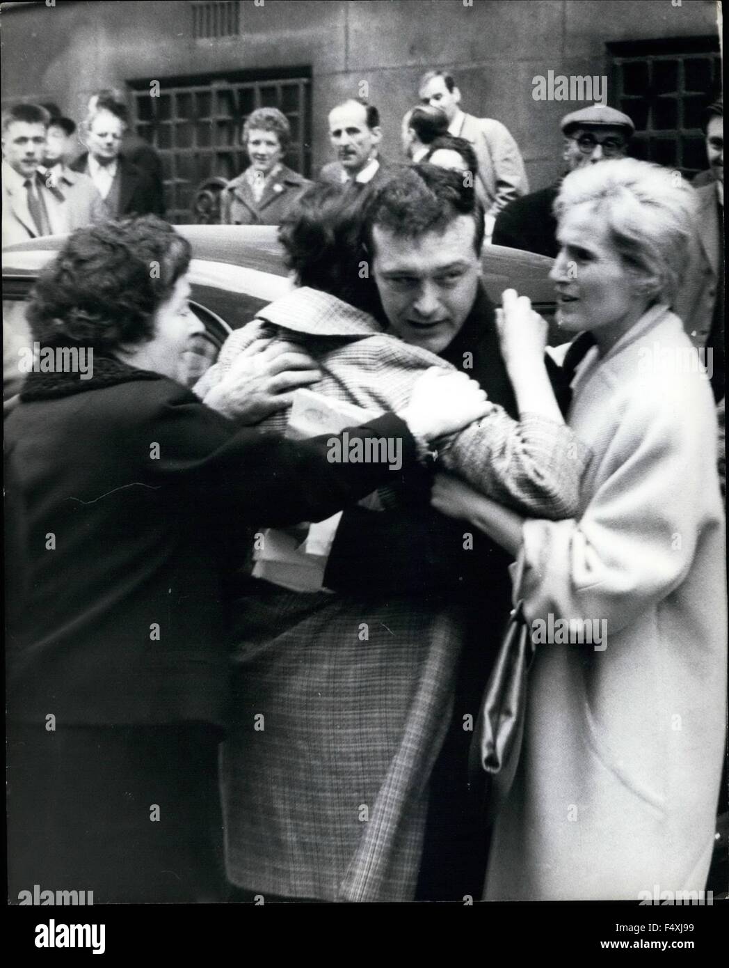 April 21, 1961 John Dodd embraces his wife after being cleared of