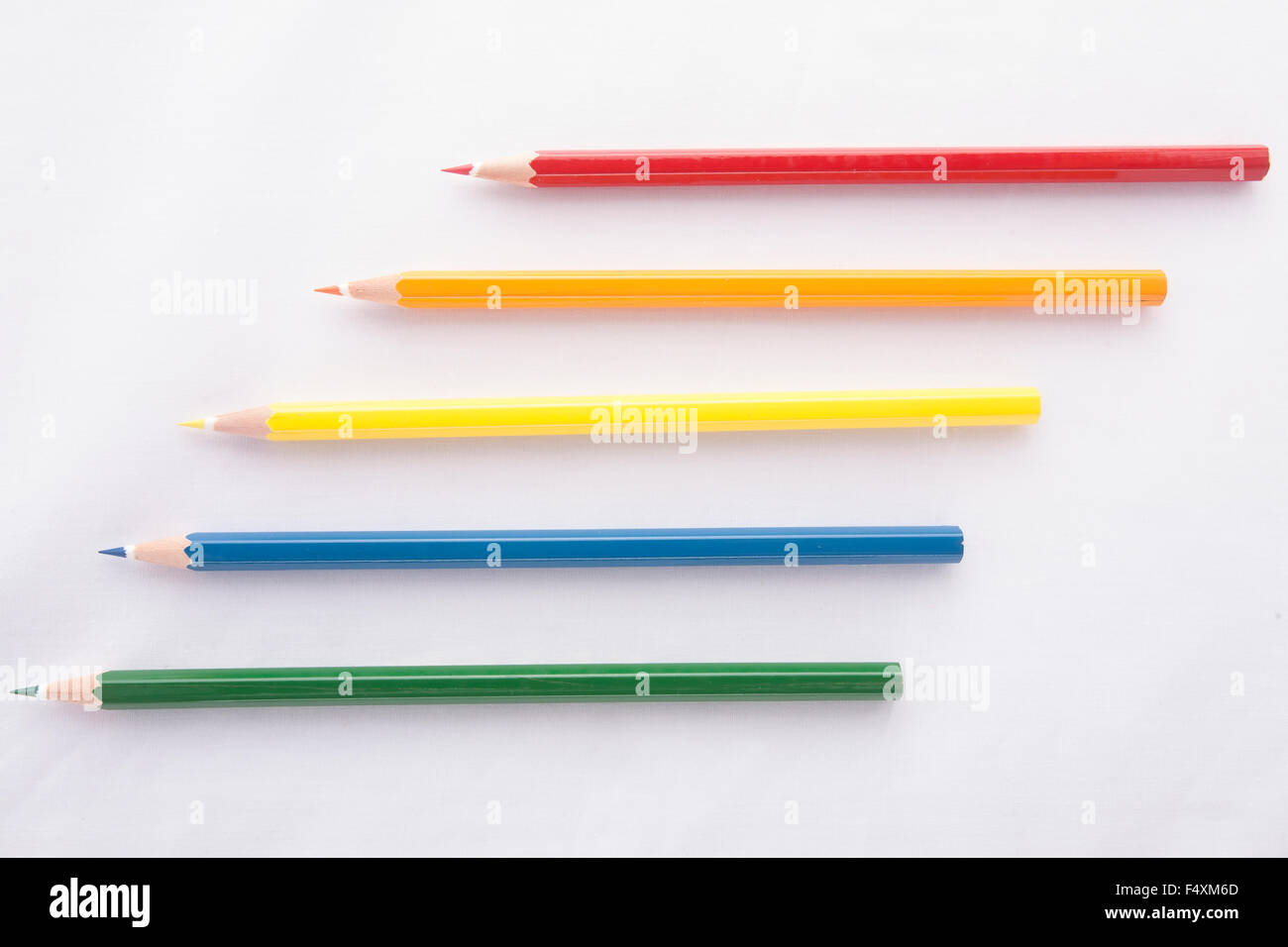 Colored pencils isolated on white background Stock Photo