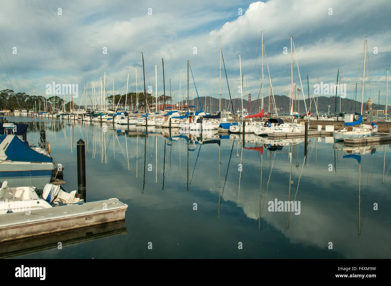Small Craft Harbour, Marina of San Francisco, California, USA Stock Photo