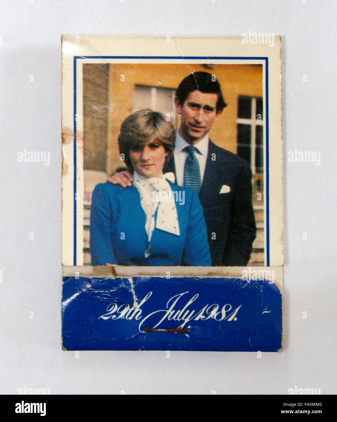 Vintage Royal Wedding Matchbook - Charles and Diana 29th July 1981 Stock Photo