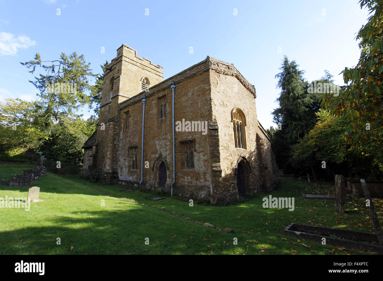 St Michaels Church, Alkerton, Oxfordshire. Transitional circa 1200 Stock Photo