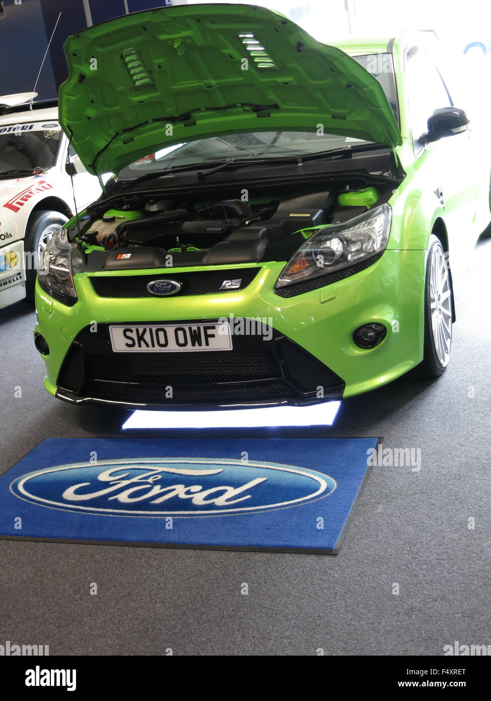 Ford Focus RS mk2 2009 model - with personalised number plate and wRC rally  headlights shown at donnington park race circuit Stock Photo - Alamy