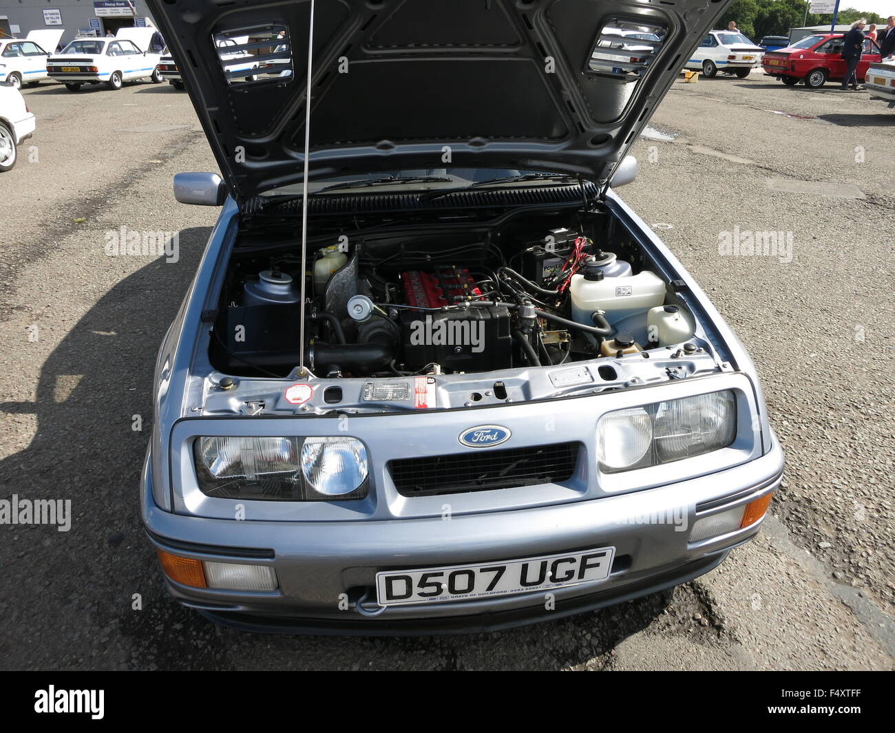 Ford Sierra RS Cosworth In moonstone blue at donnington park car event mk1 1st generation Stock Photo