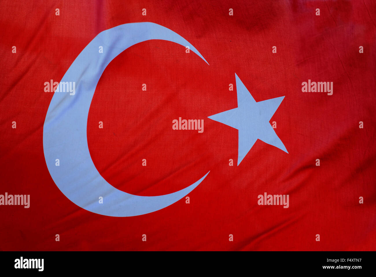 Turkish flag, detail Stock Photo