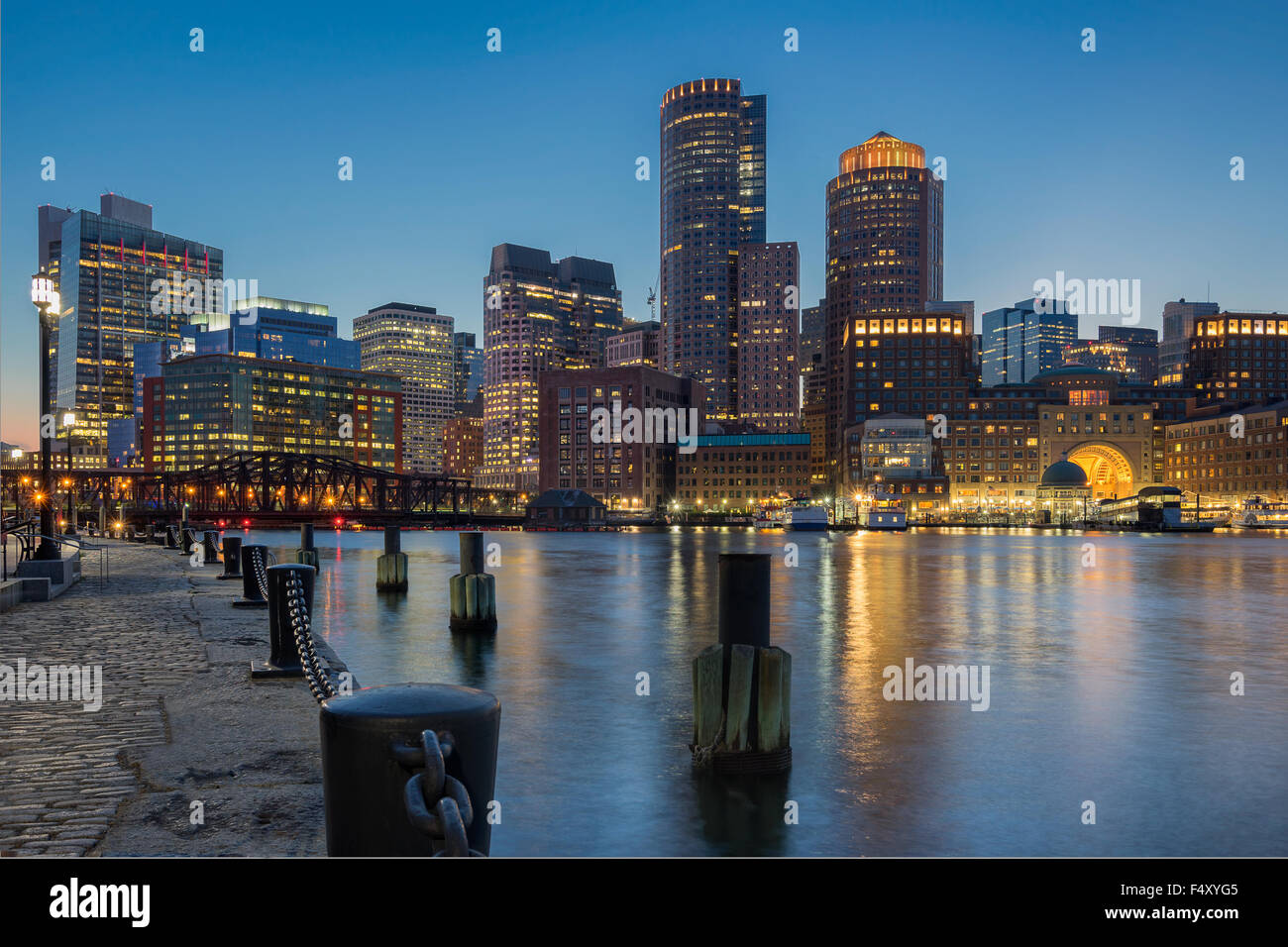 Boston harbor and waterfront Stock Photo