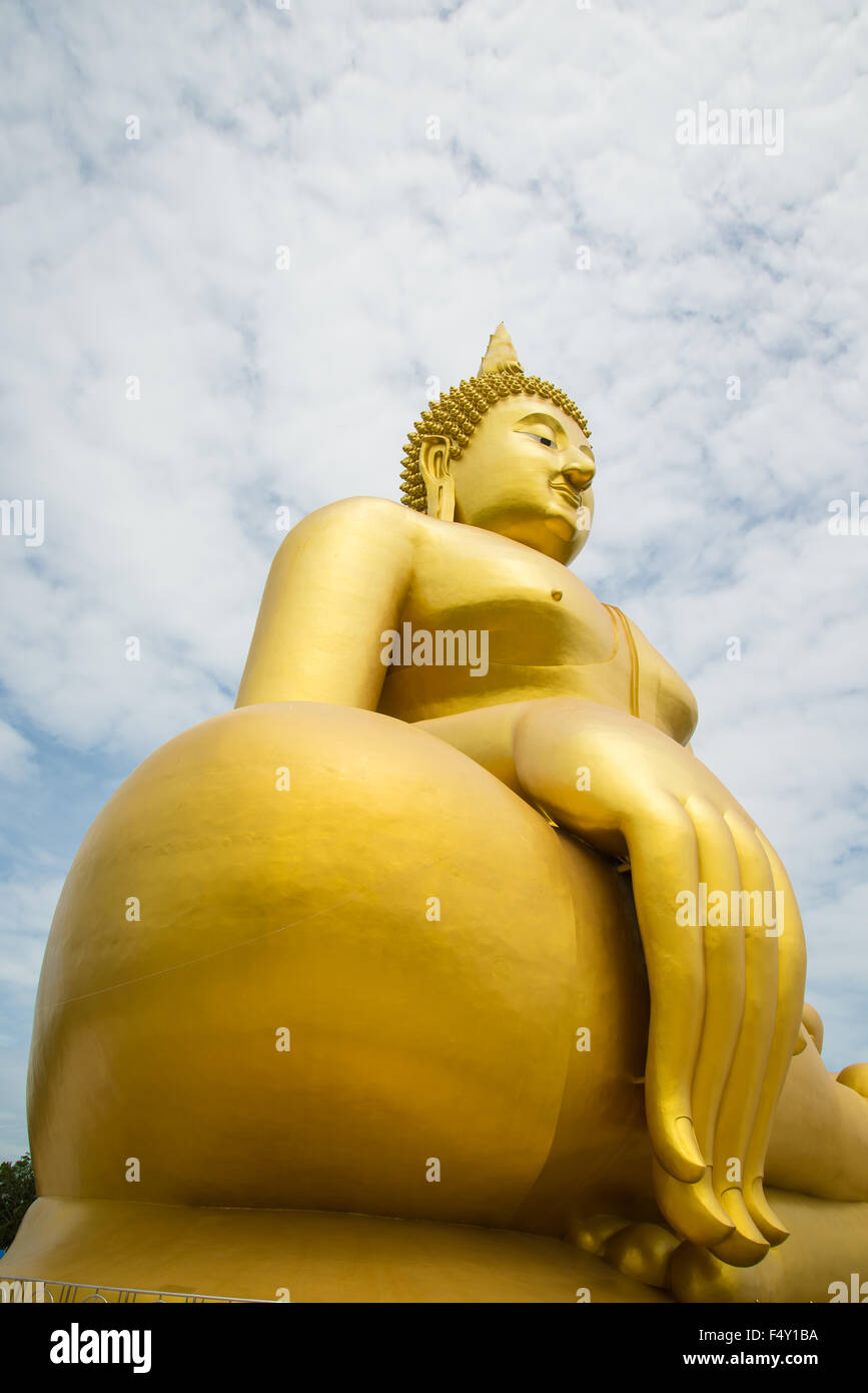 A big Buddha statue in the temple of Thailand Stock Photo - Alamy