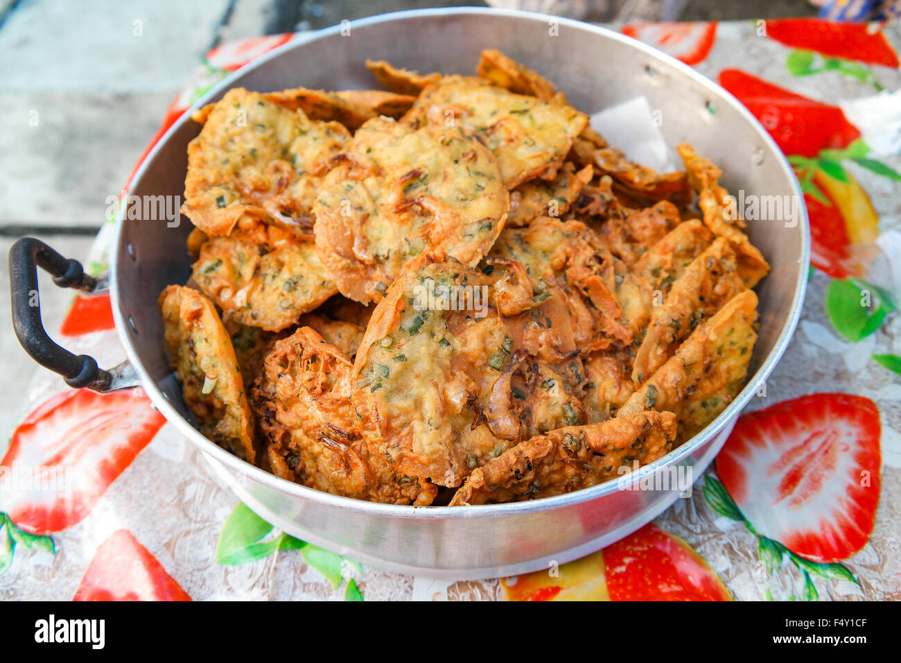Malaysian street food, prawn fritters, locally known as Malaysian street food, prawn fritters, locally known as