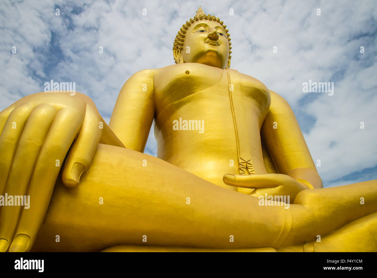 A big Buddha statue in the temple of Thailand Stock Photo - Alamy