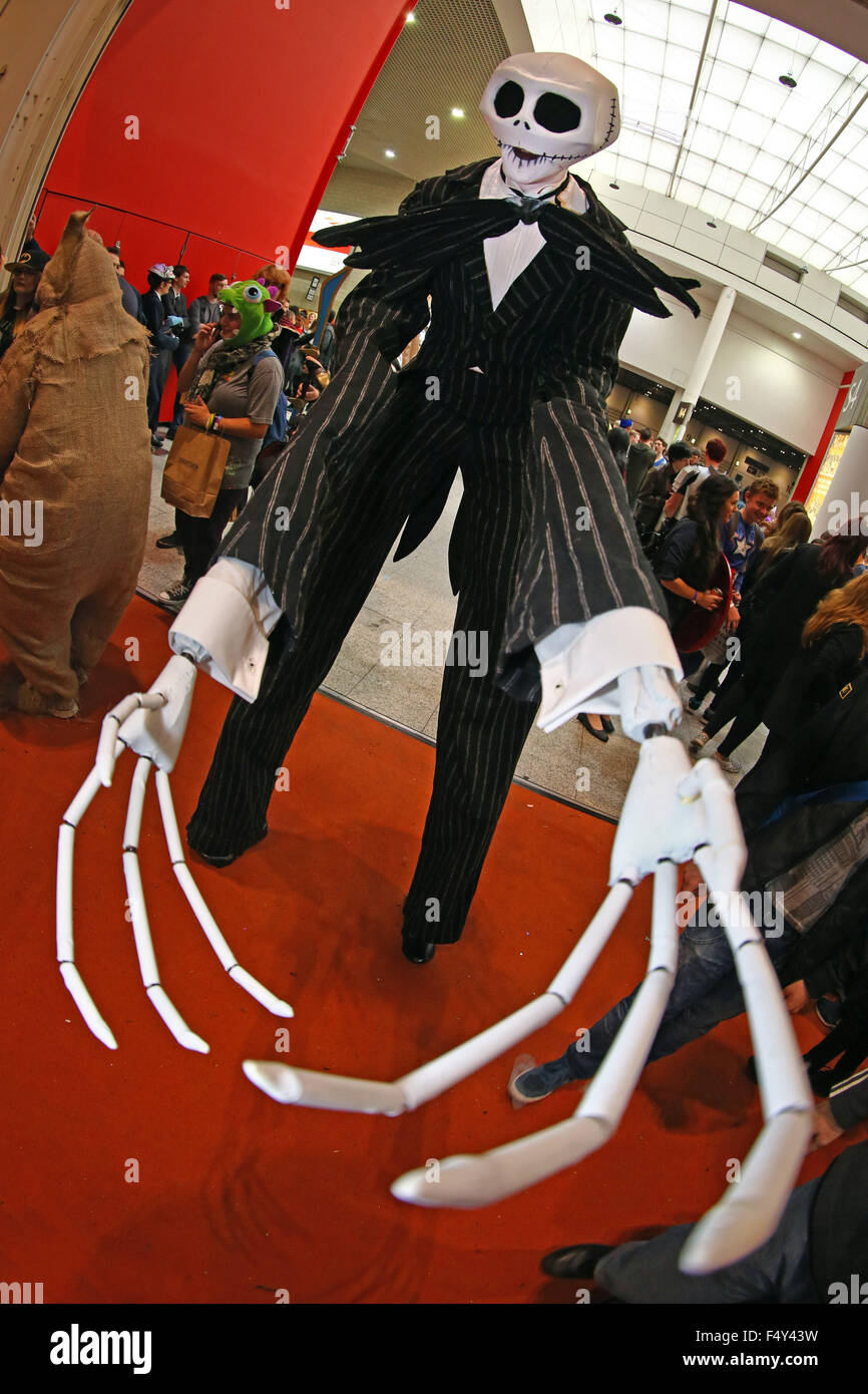 London, UK. 24th October 2015. A participant dressed as Jack Skellington from the Nightmare before Christmas at MCM London Comic Con at Excel London Credit:  Paul Brown/Alamy Live News Stock Photo