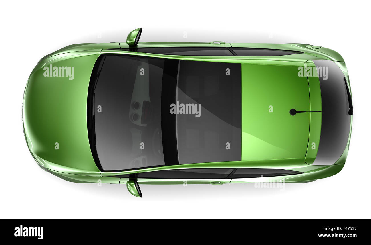 Compact green car Stock Photo