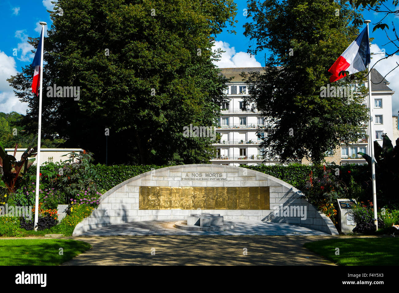 War memorial in Morlaix, France Stock Photo - Alamy
