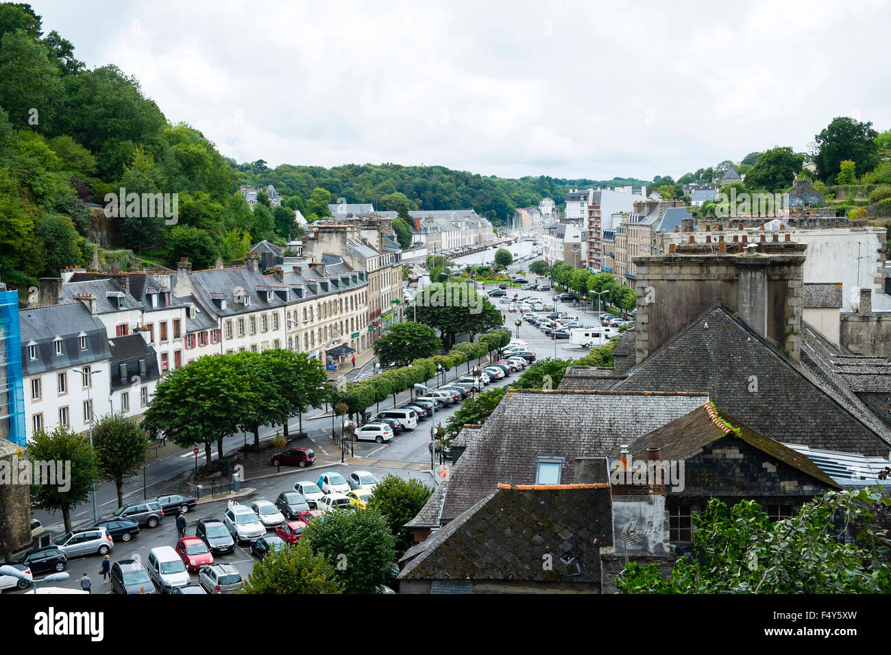 A view of the market place in Morlaix, France Stock Photo - Alamy