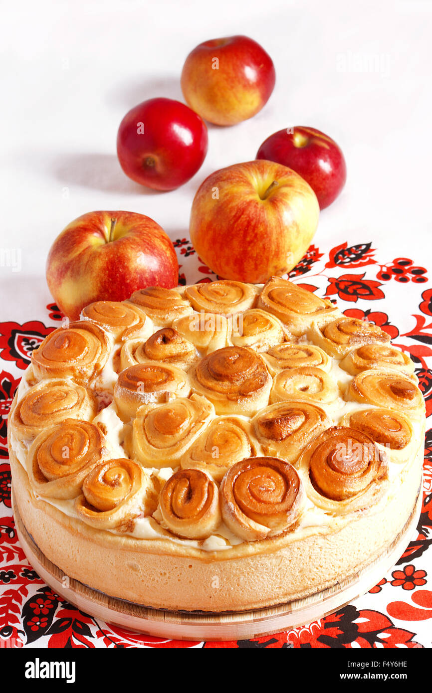 delicious apple pie isolated on white background Stock Photo - Alamy