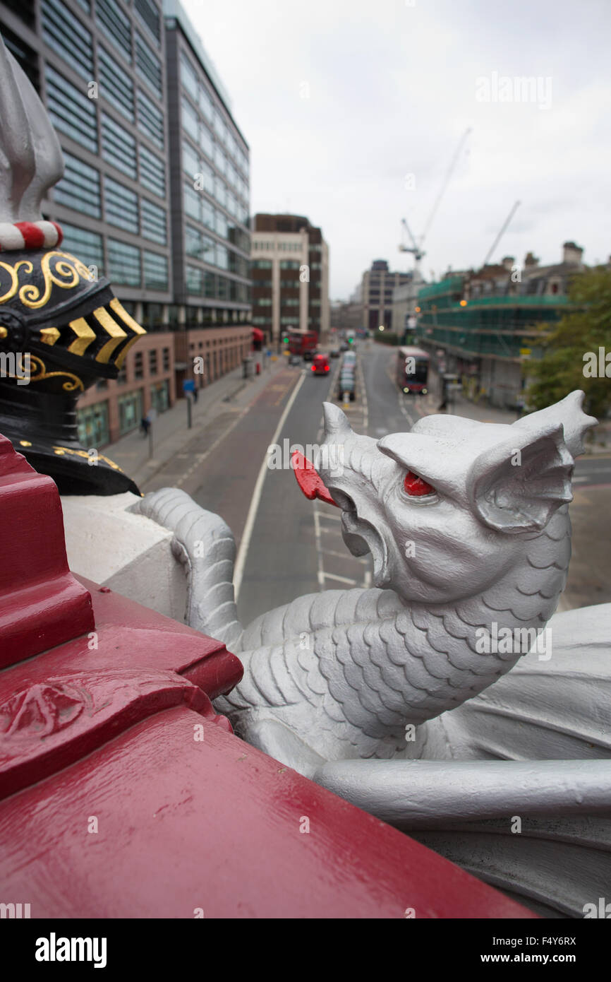 City Dragons on the Holborn Viaduct, boundary dragons, guarding the entrances to the City of London, England, UK Stock Photo